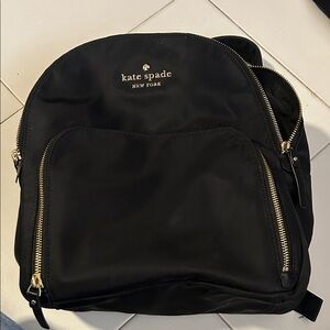 Kate Spade Black Backpack with Gold Accents